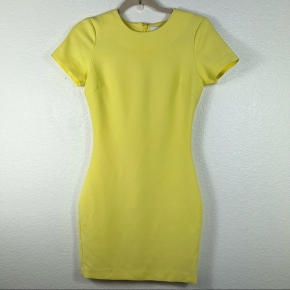 Likely Manhattan Bodycon Mini Dress Bright Yellow size 0 - Picture 2 of 7